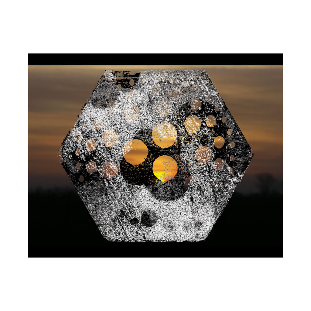 Abstract Hexagon Sunset Matte Horizontal Poster