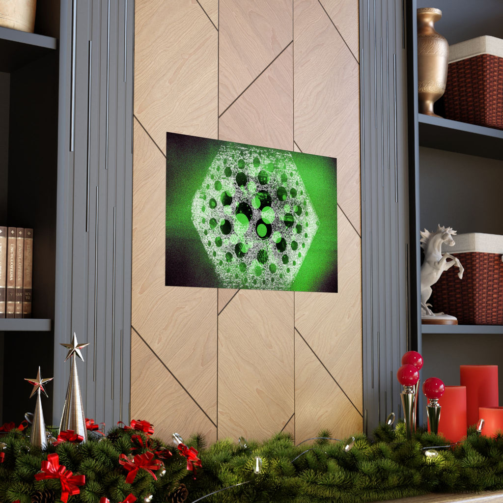 Abstract Hexagon Green Poster – Matte Horizontal Wall Art