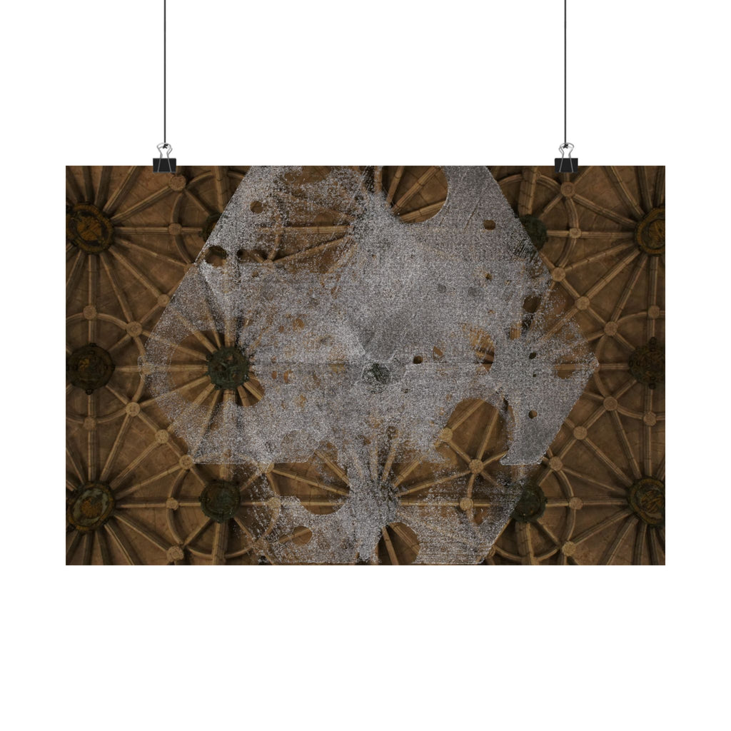 Matte horizontale poster — Kunstprint van een gotisch plafond 