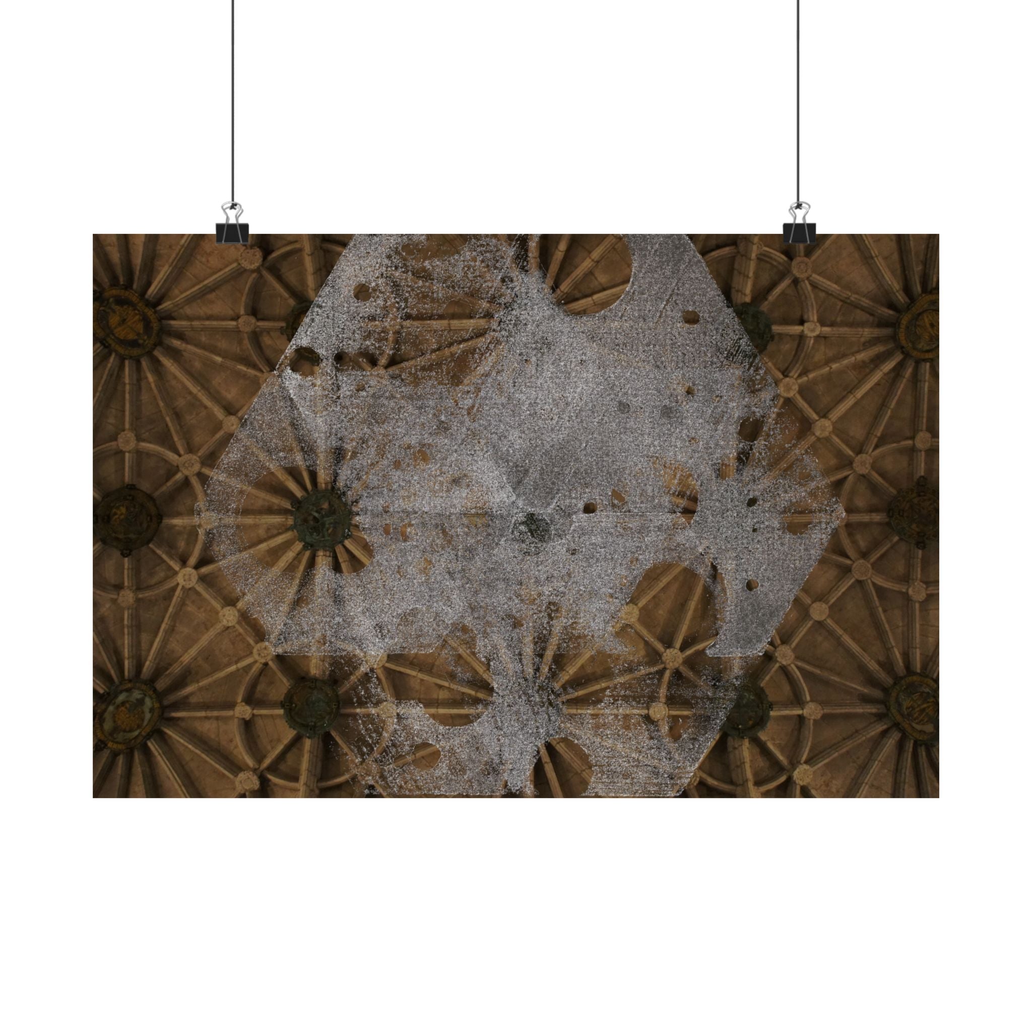 Matte horizontale poster — Kunstprint van een gotisch plafond 