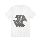 Hex Moon Graphic Tee Design Hex09 — Distressed Space Cheese Vintage Astronomy V-Neck T-Shirt