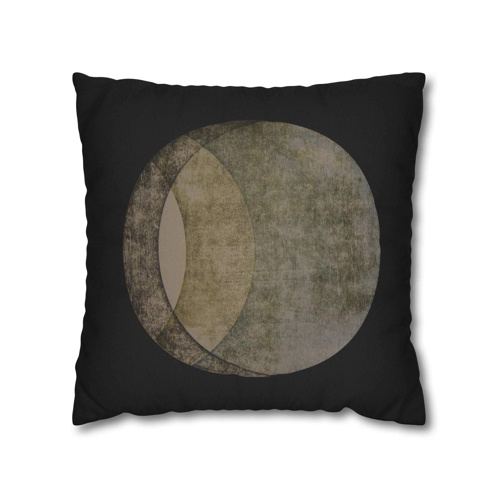 Abstract Moon Phase Pillowcase — Vintage Lunar Circle Decorative Pillow