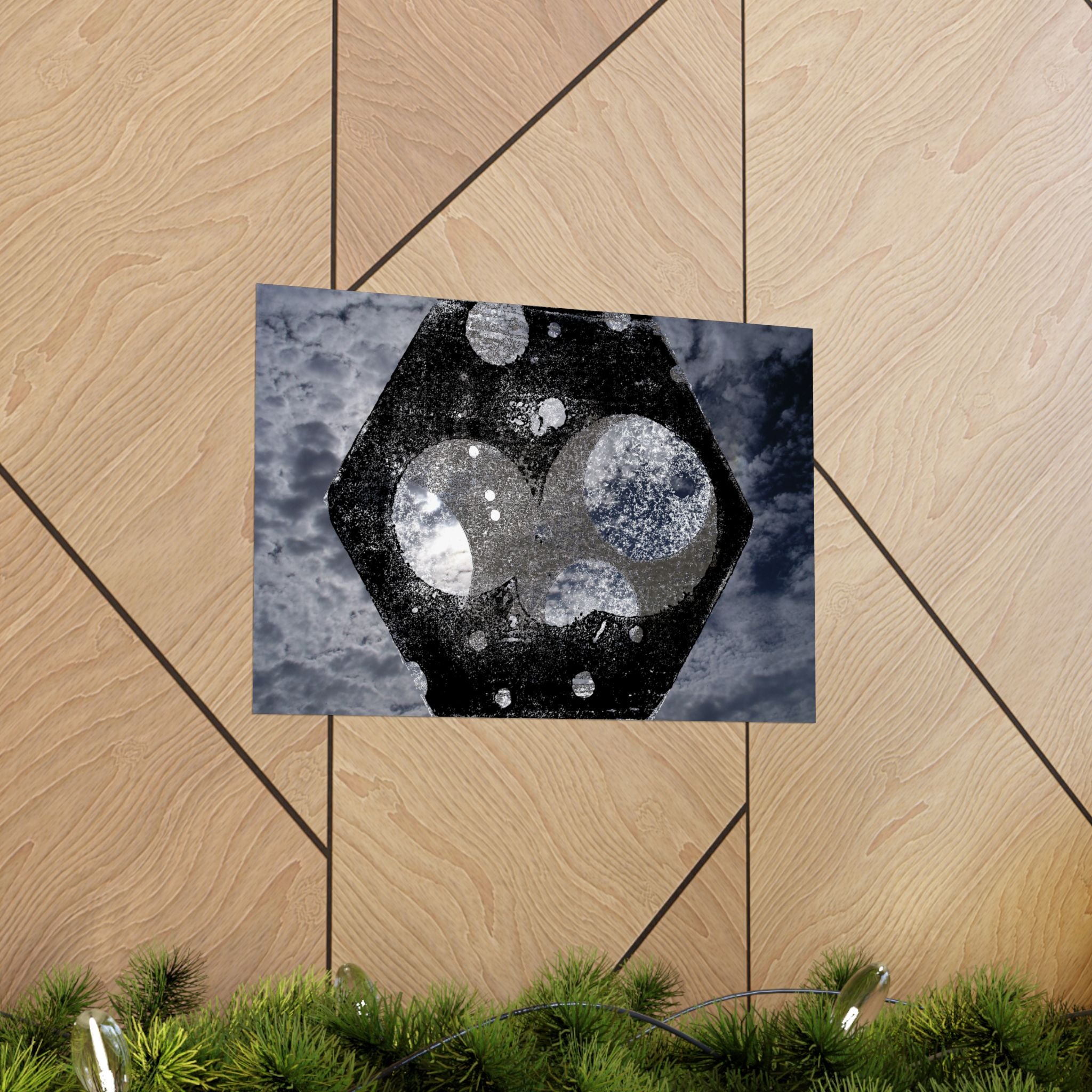 Abstract Celestial Hex Matte Poster — Moody Space Wall Art