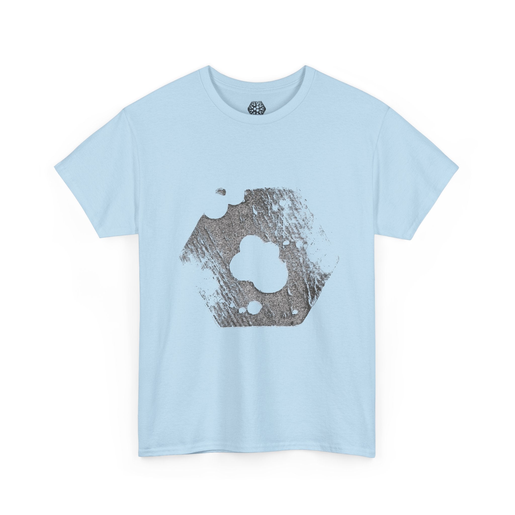 Hexagon Circles Graphic Tee — Digital Manual Print Art