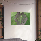Groene zeshoekige abstracte matte horizontale poster | Geometrische abstracte kunst 