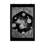 Abstract Black Dice Matte Vertical Poster — Grunge Monochrome Game Art