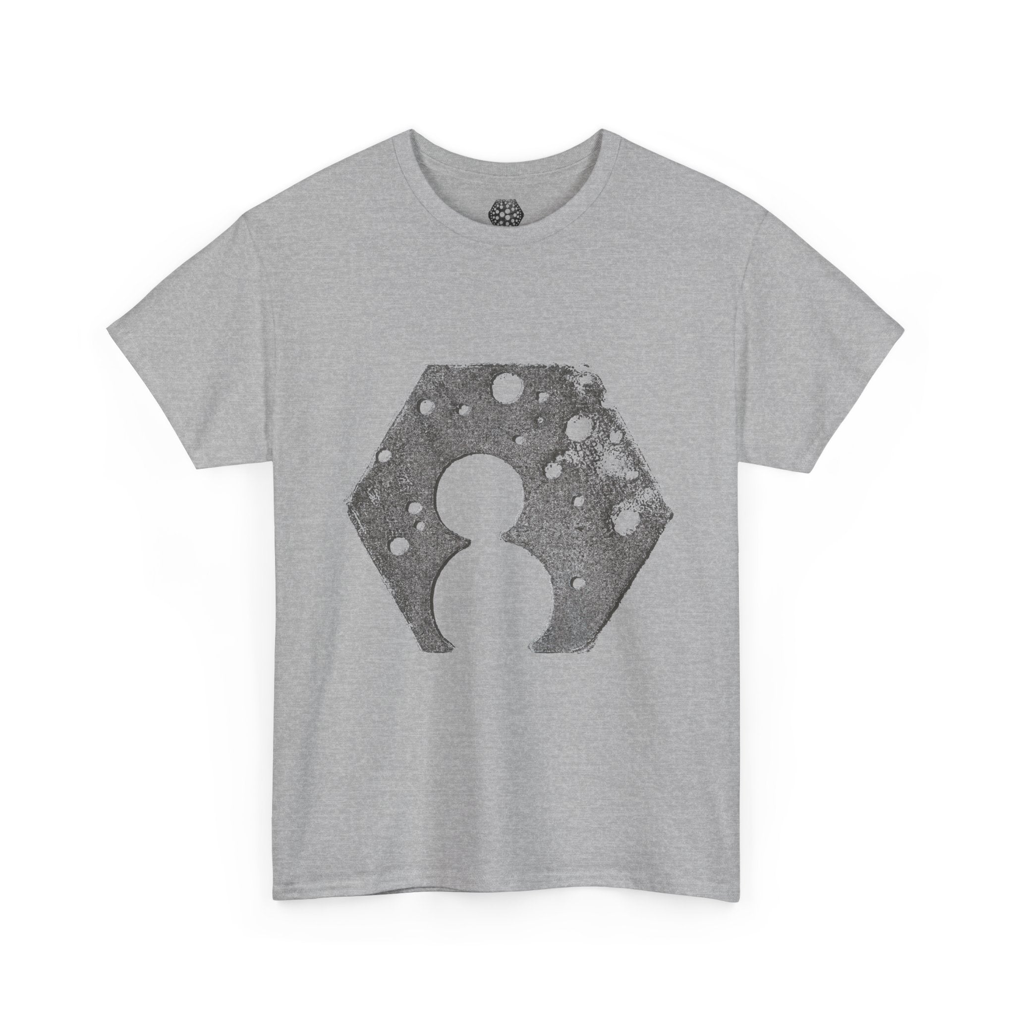 Hexagon Circles Graphic Tee — Digital Manual Print Art