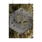 Gold Leaf Abstract Art Poster | Metallic Hexagon Wall Art