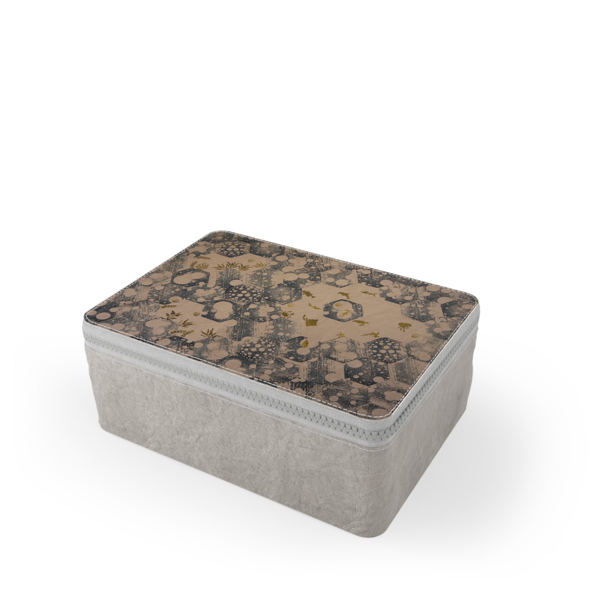 Insulated Paper Lunch Bag — Vintage Hex Floral Pattern