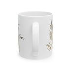 Bamboo Floral Ceramic Mug — Minimal Asian-Inspired Tea Coffee Cup (11oz, 15oz)