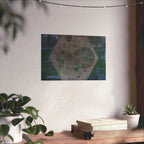 Abstract Moon Hex Matte Poster — Geometric Lunar Wall Art (Horizontal)