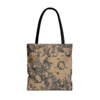 Abstract Marble Pattern Tote Bag — Neutral Honeycomb Bubble Design