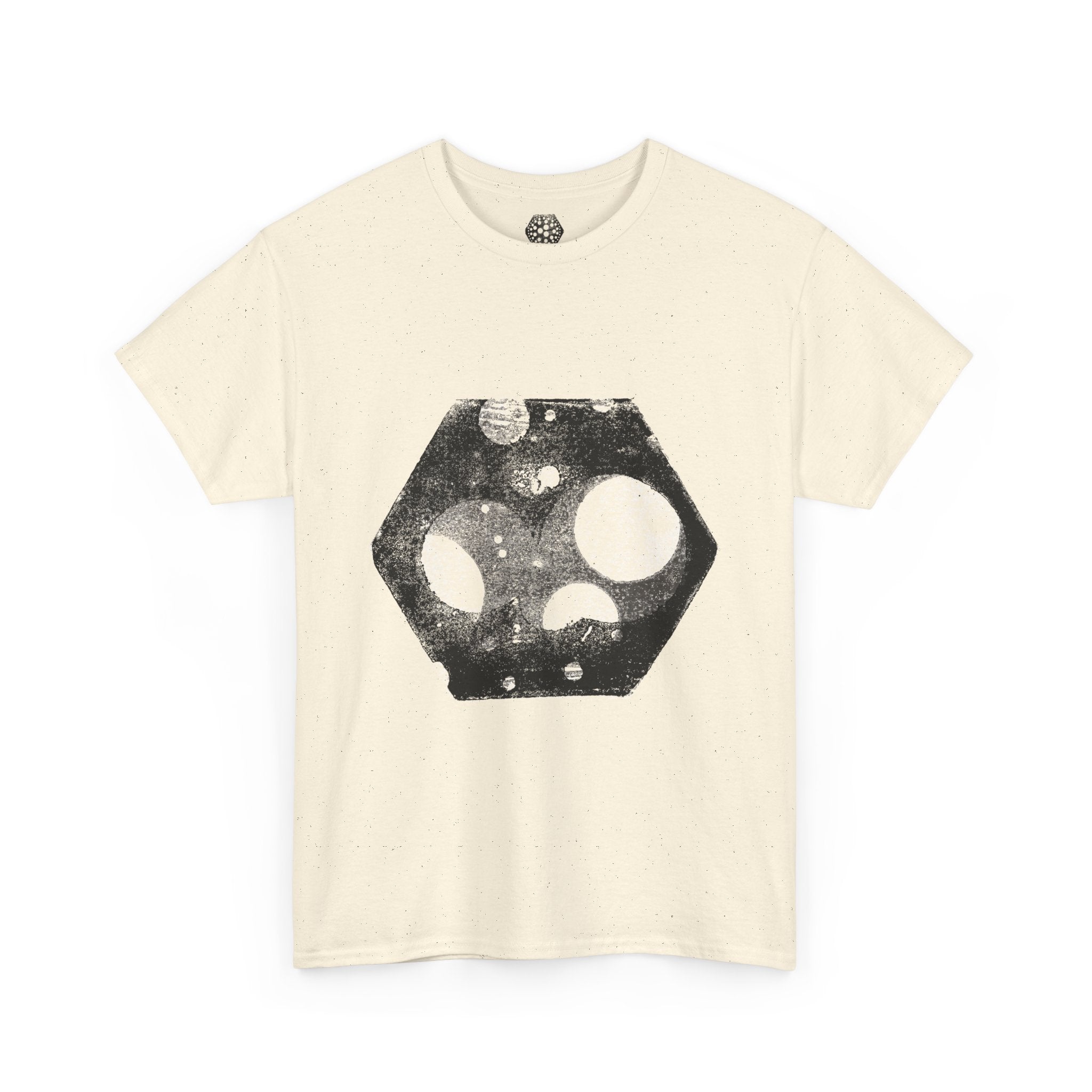 Hex Moon Graphic Tee — Distressed Space Cheese Vintage Astronomy T-Shirt