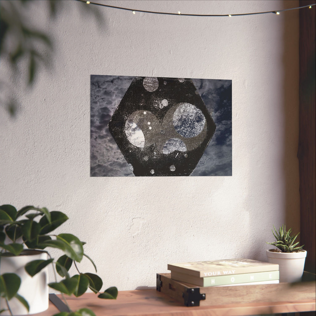 Abstract Celestial Hex Matte Poster — Moody Space Wall Art