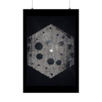 Matte Poster — Abstract Hexagon Moon Art (Minimalist Monochrome Wall Print)