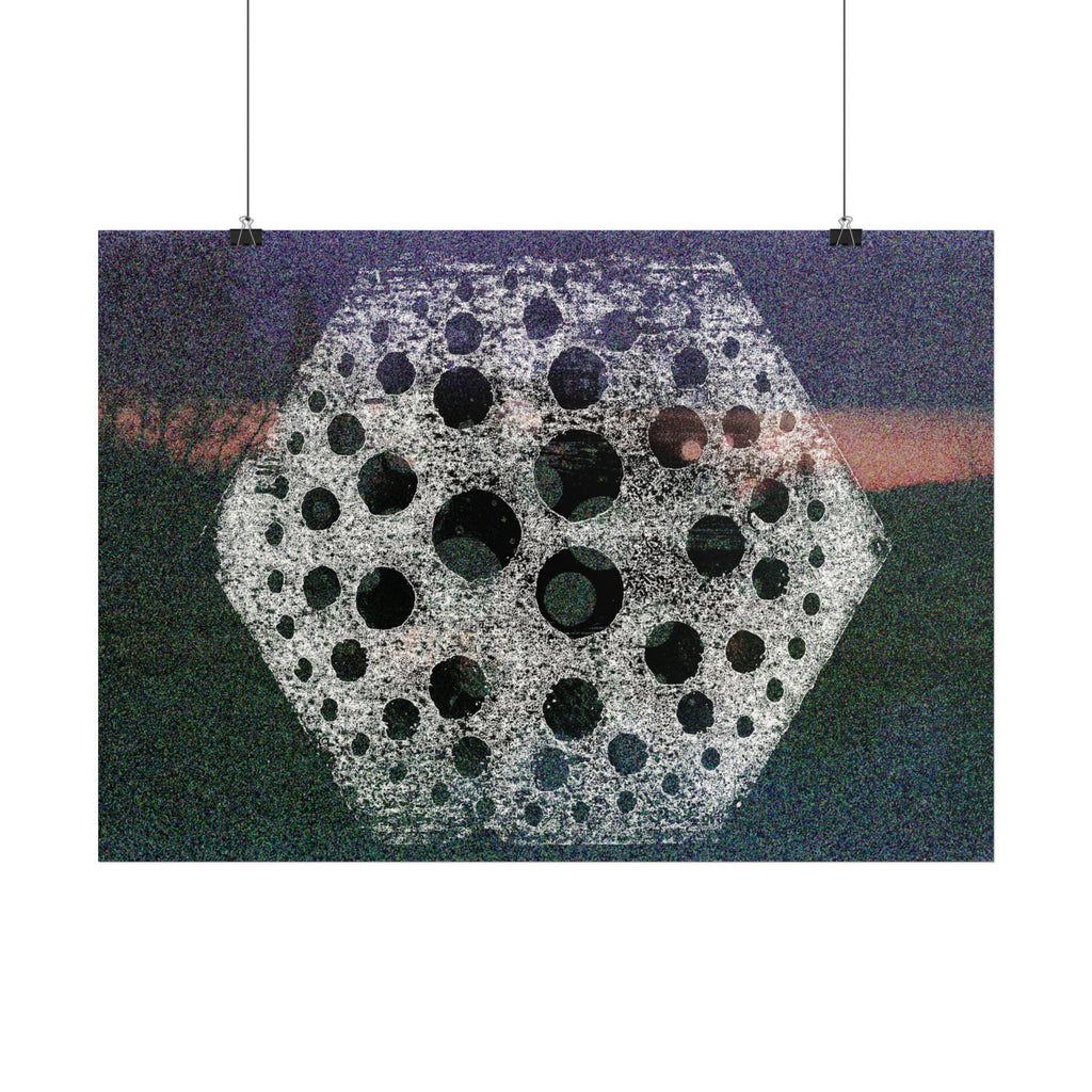 bstract Geometric Moon Poster — Horizontal Art Print