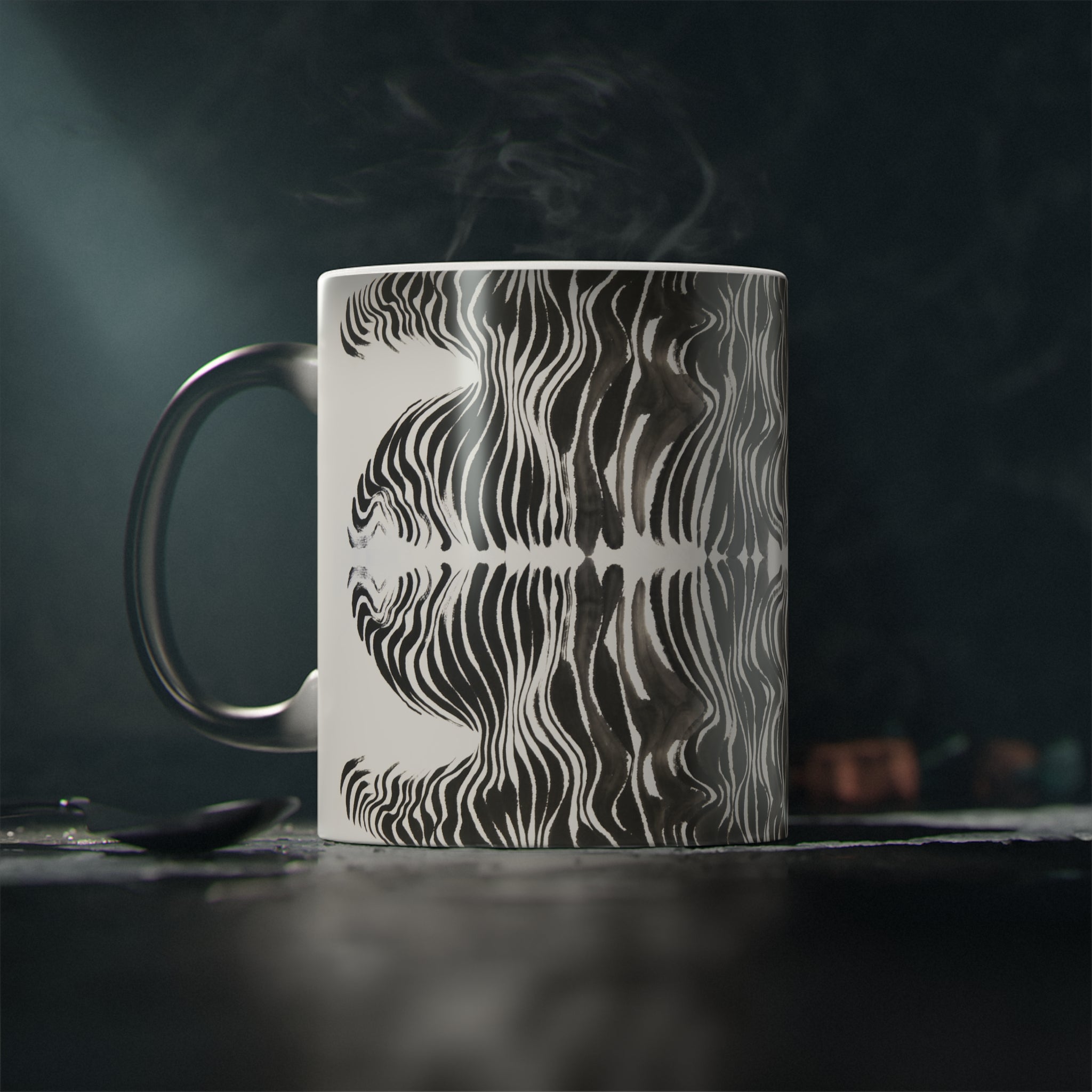 Magische Mok — Groene Maan Boom Silhouet Kleurveranderende Koffiemok 