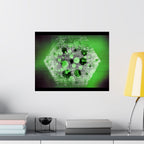 Abstract Green Hexagon Matte Poster — Modern Sci‑Fi Wall Art