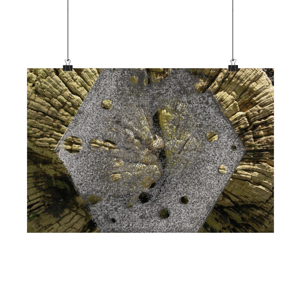 Weathered Tree Cross-Section Poster | Matte Horizontal Wall Art