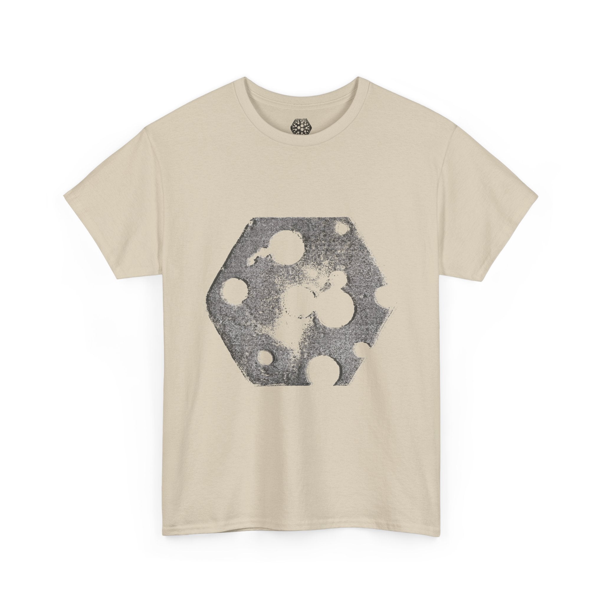 Hexagon Circles Graphic Tee — Digital Manual Print Art