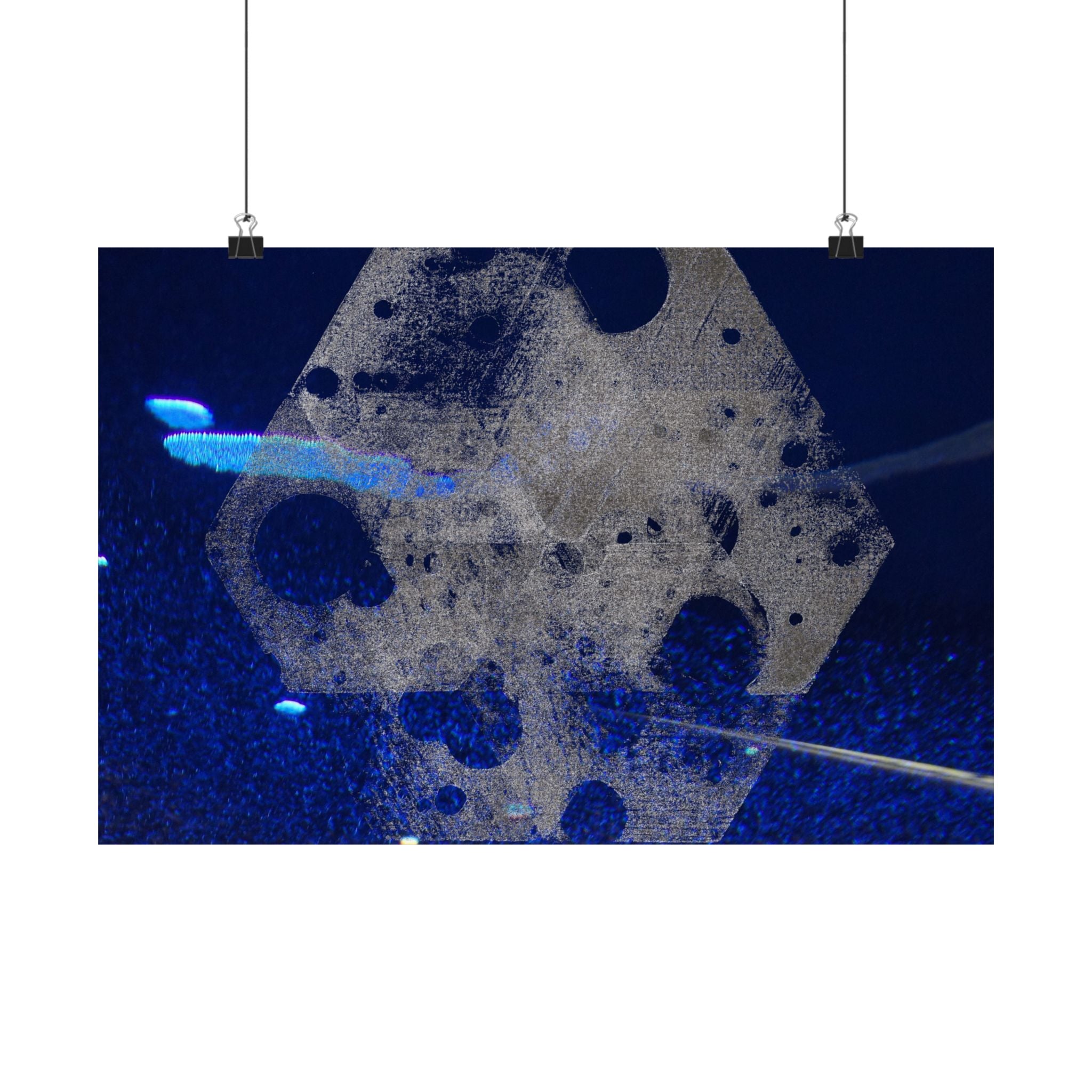 Abstract Blue Space Poster — Matte Horizontal Art Print