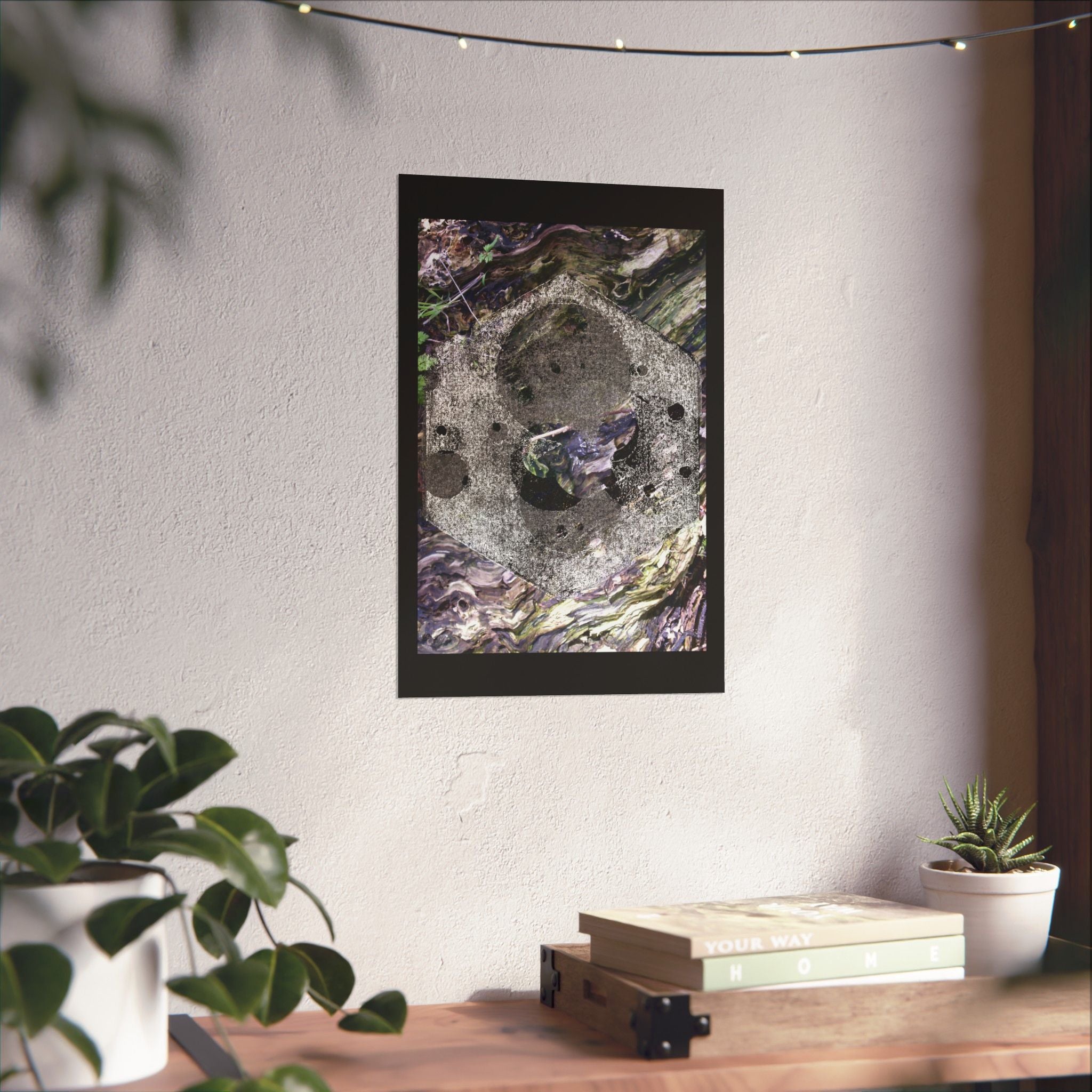 Abstract Woodgrain Poster — 'Tree Knot Orbit' Matte Vertical Art Print