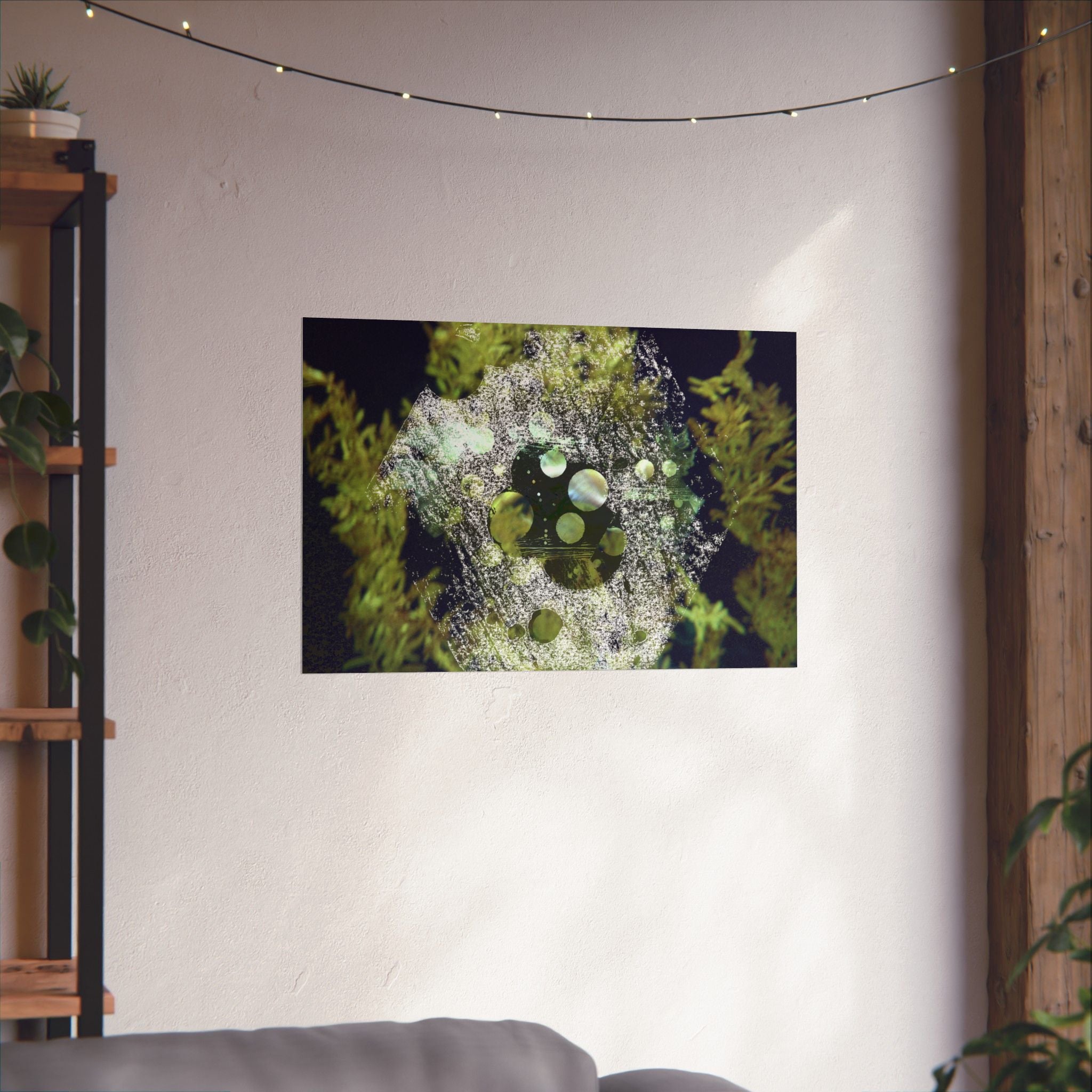 Abstracte natuurcollage, matte horizontale poster 