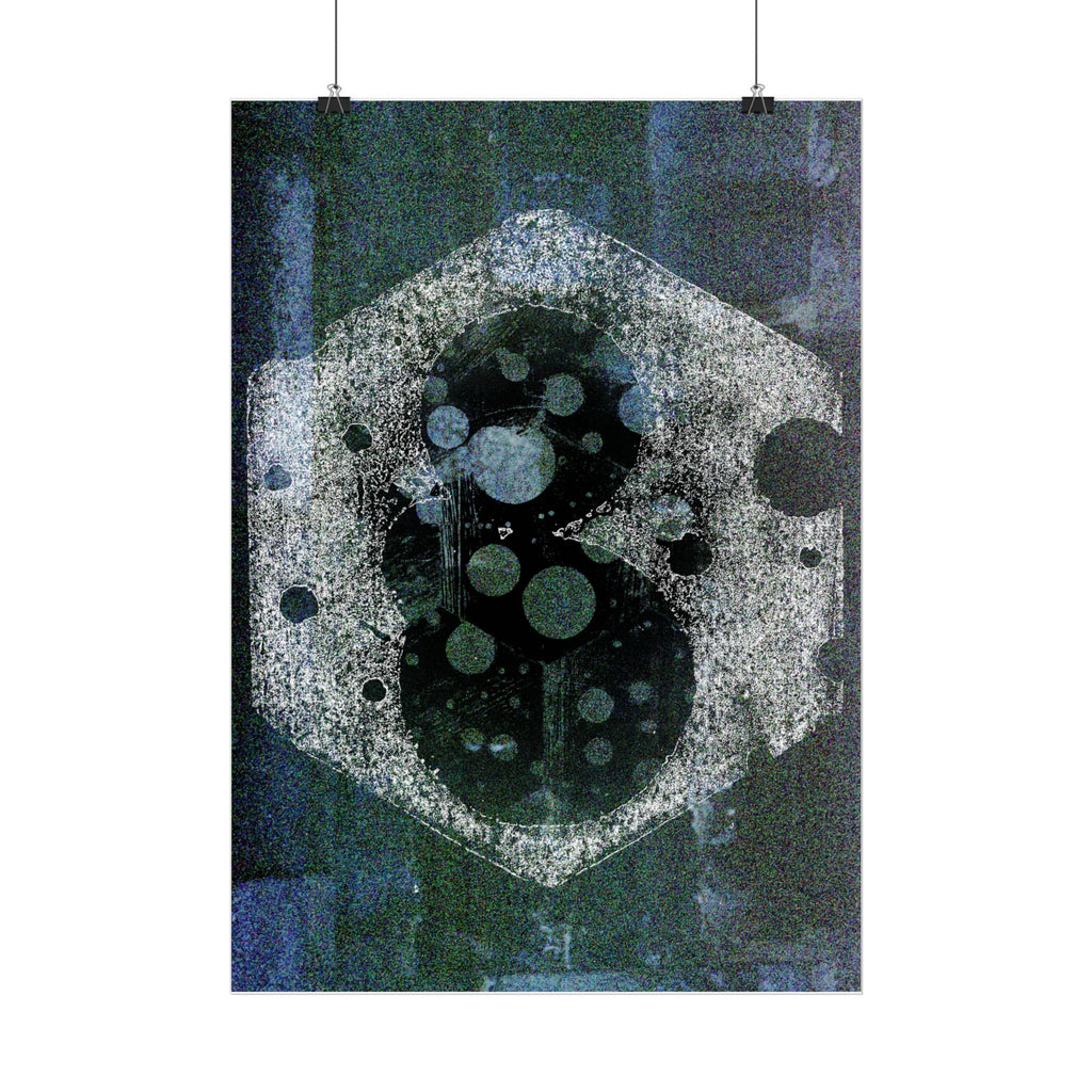 Abstracte zeshoekige melkwegposter — Verticale moderne muurdecoratie 