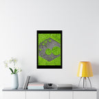 Hexagon Leaf Texture Matte Poster | Green Botanical Wall Art