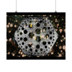 Hexagonal Crystal Bokeh Matte Poster — Abstract Celestial Wall Art