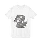 Hex Moon Graphic Tee Design Hex10 — Distressed Space Cheese Vintage Astronomy V-Neck T-Shirt