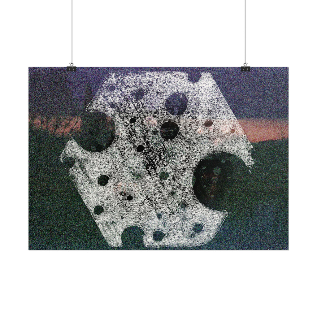 Abstract Moon Crater Horizontal Poster — Surreal Celestial Art Print