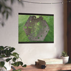 Groene zeshoekige abstracte matte horizontale poster | Geometrische abstracte kunst 