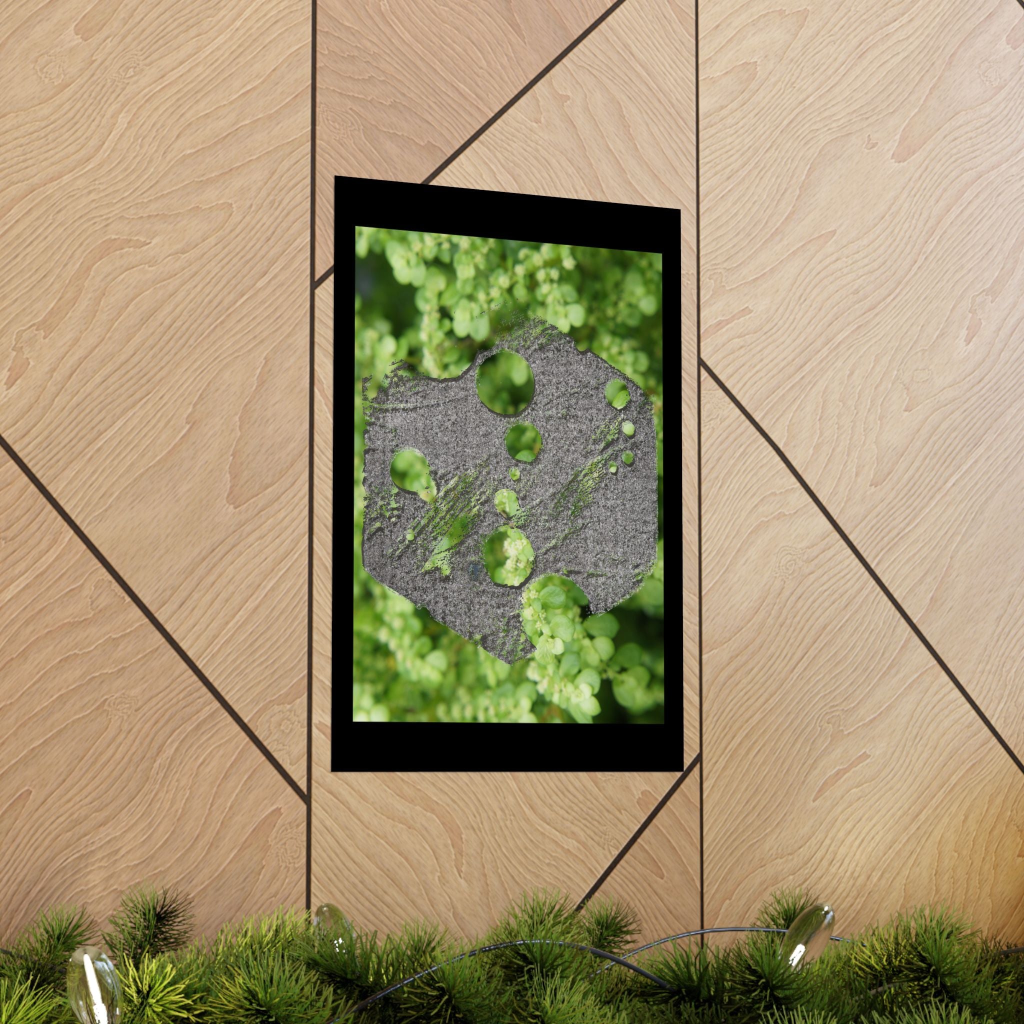 Abstract Moss Heart Matte Poster — Botanical Green Wall Art