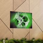 Abstract Green Hexagon Matte Horizontal Poster — Geometric Modern Wall Art