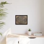 Ingelijst canvas met matte afwerking, nr. 10 — Reproductie van een houtsnijwerk van Twin Tree (Collegiate Navy &amp; Gentle Brown) 