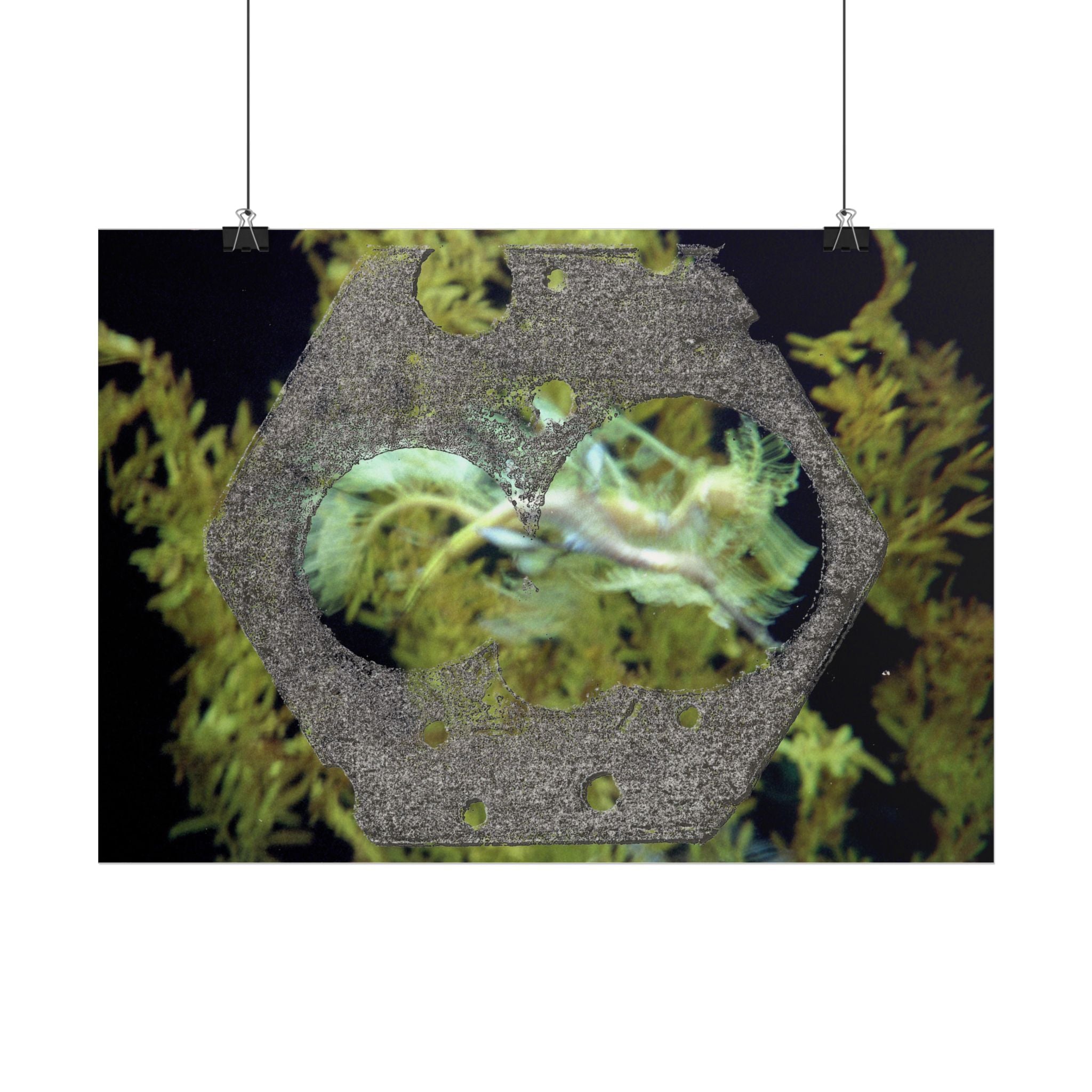 Abstracte poster met organische textuur | Horizontale wanddecoratie, geïnspireerd op de natuur 