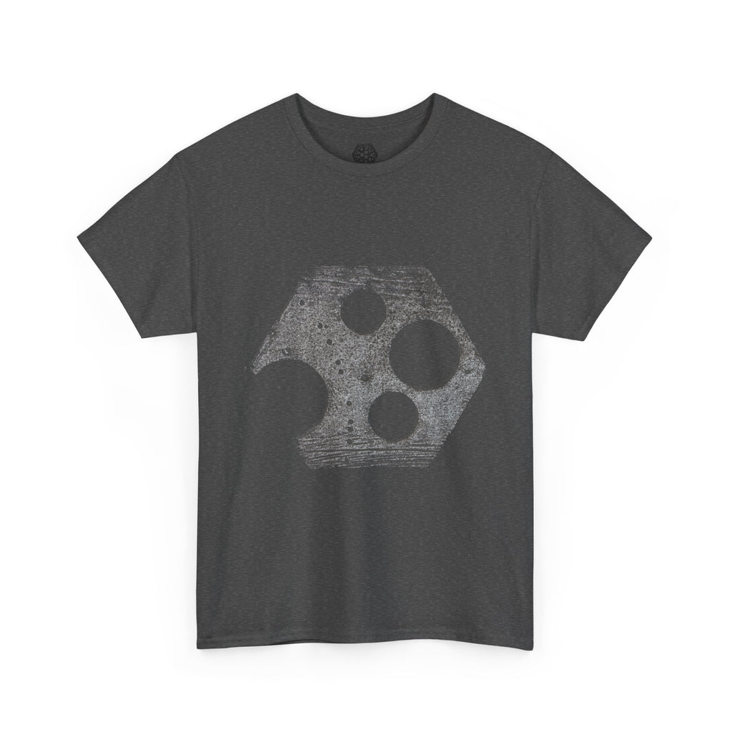 Hexagon Circles Graphic Tee — Digital Manual Print Art