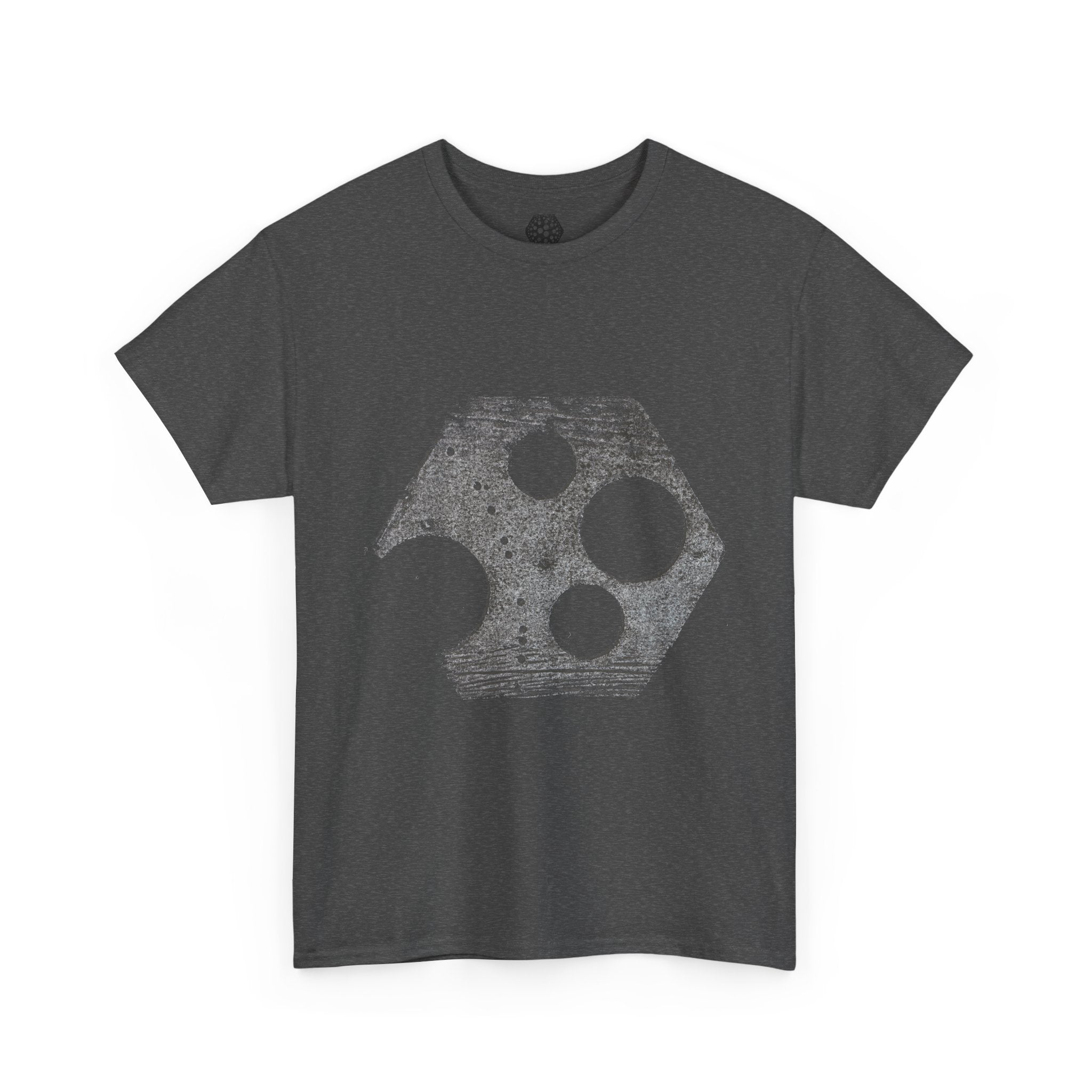 Hexagon Circles Graphic Tee — Digital Manual Print Art