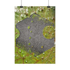 Abstract Geometric Hexagon Poster Vertical | Green Leaf Texture
