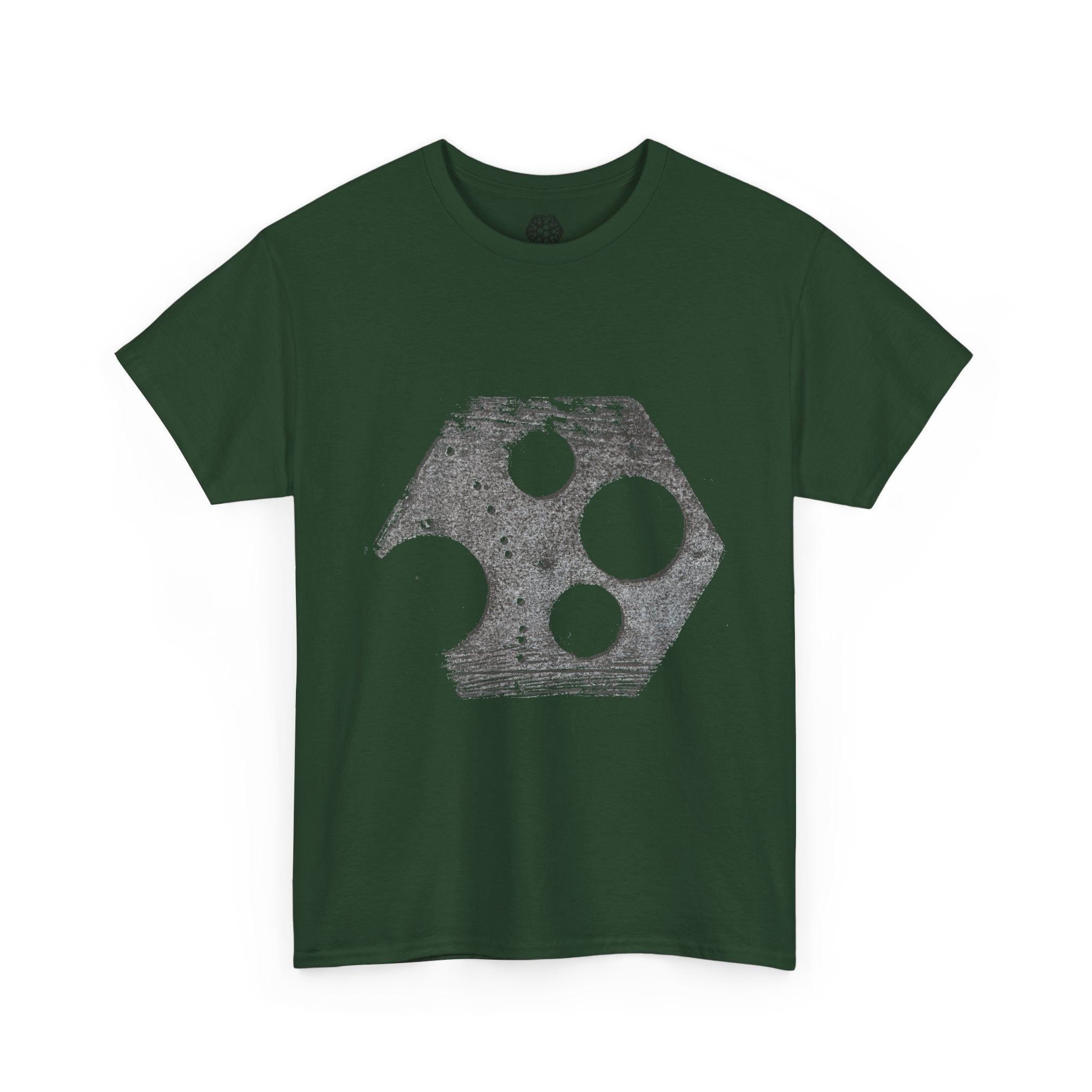 Hexagon Circles Graphic Tee — Digital Manual Print Art