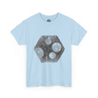 Hexagon Circles Graphic Tee — Digital Manual Print Art