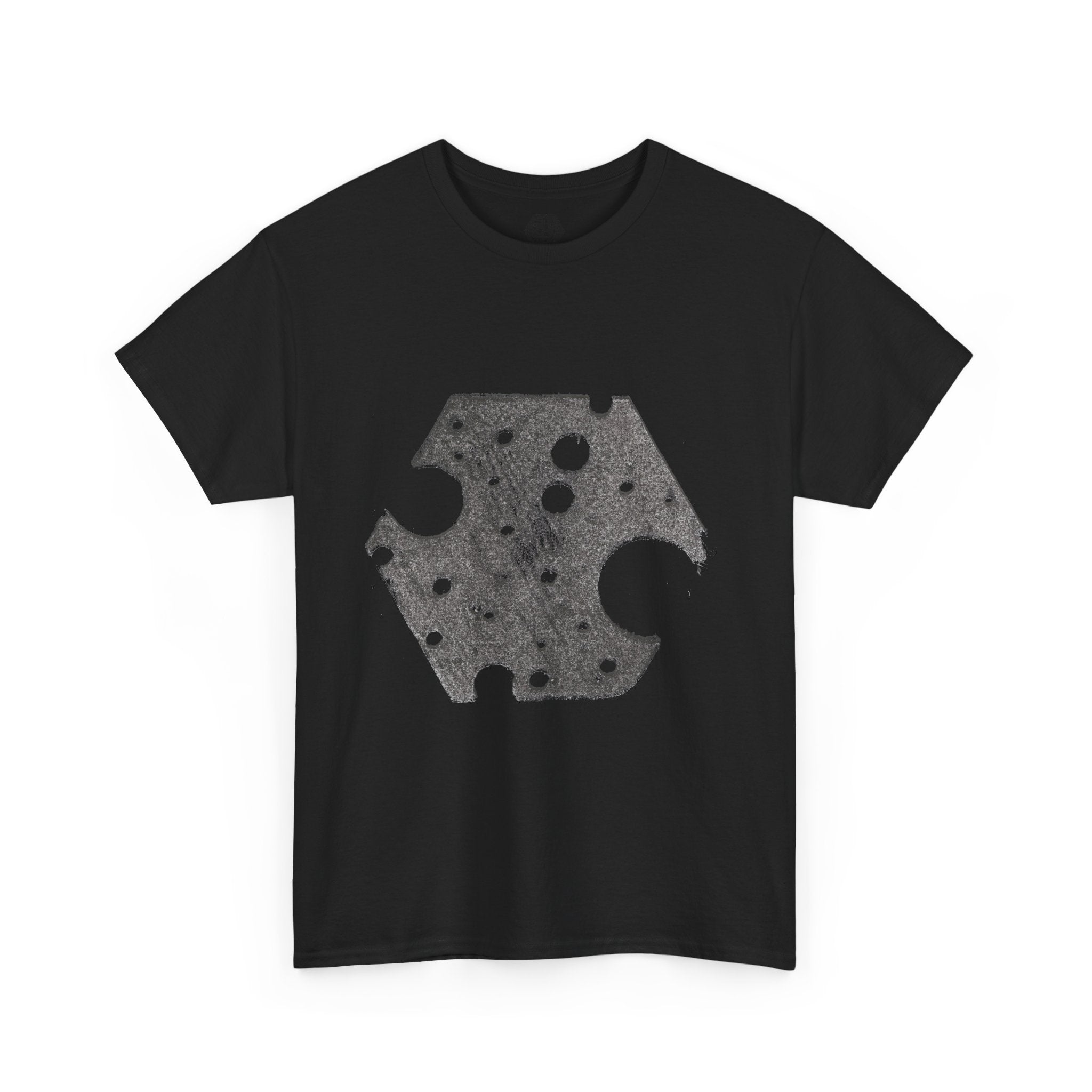 Hexagon Circles Graphic Tee — Digital Manual Print Art