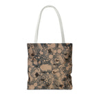 Abstract Marble Pattern Tote Bag — Neutral Honeycomb Bubble Design