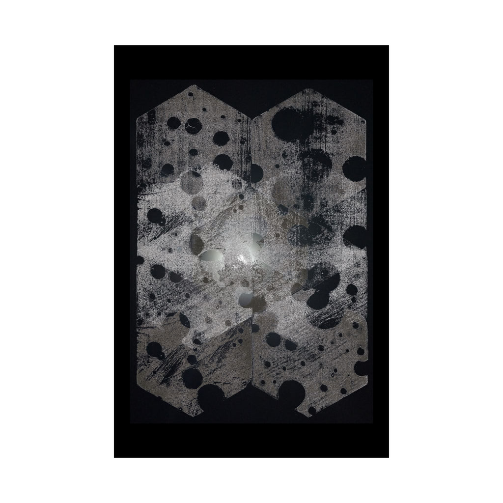 Abstract Geometric Dot Matte Poster — Monochrome Hex Pattern Wall Art
