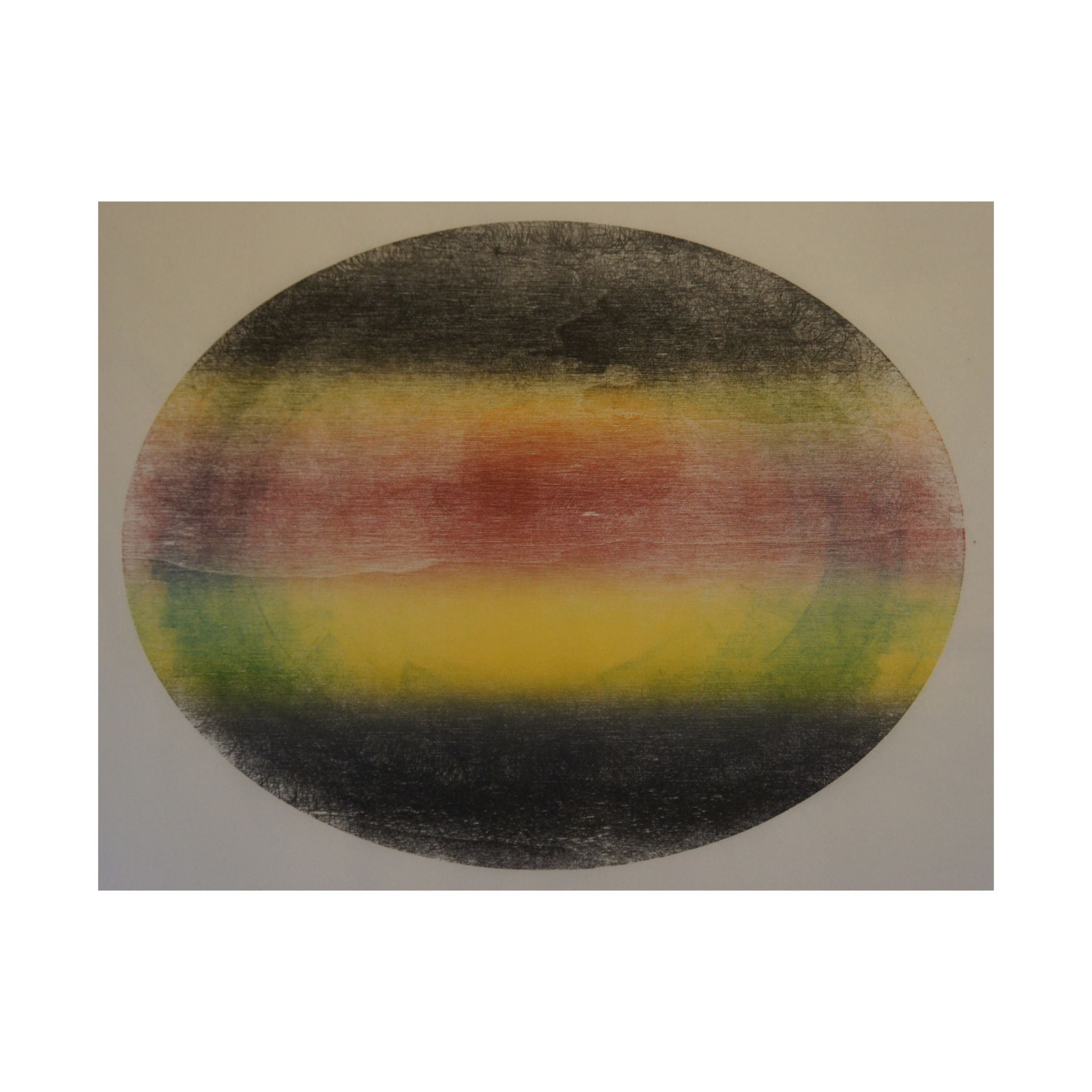 Abstracte regenboogbol, matte poster — Minimalistische horizontale wanddecoratie 