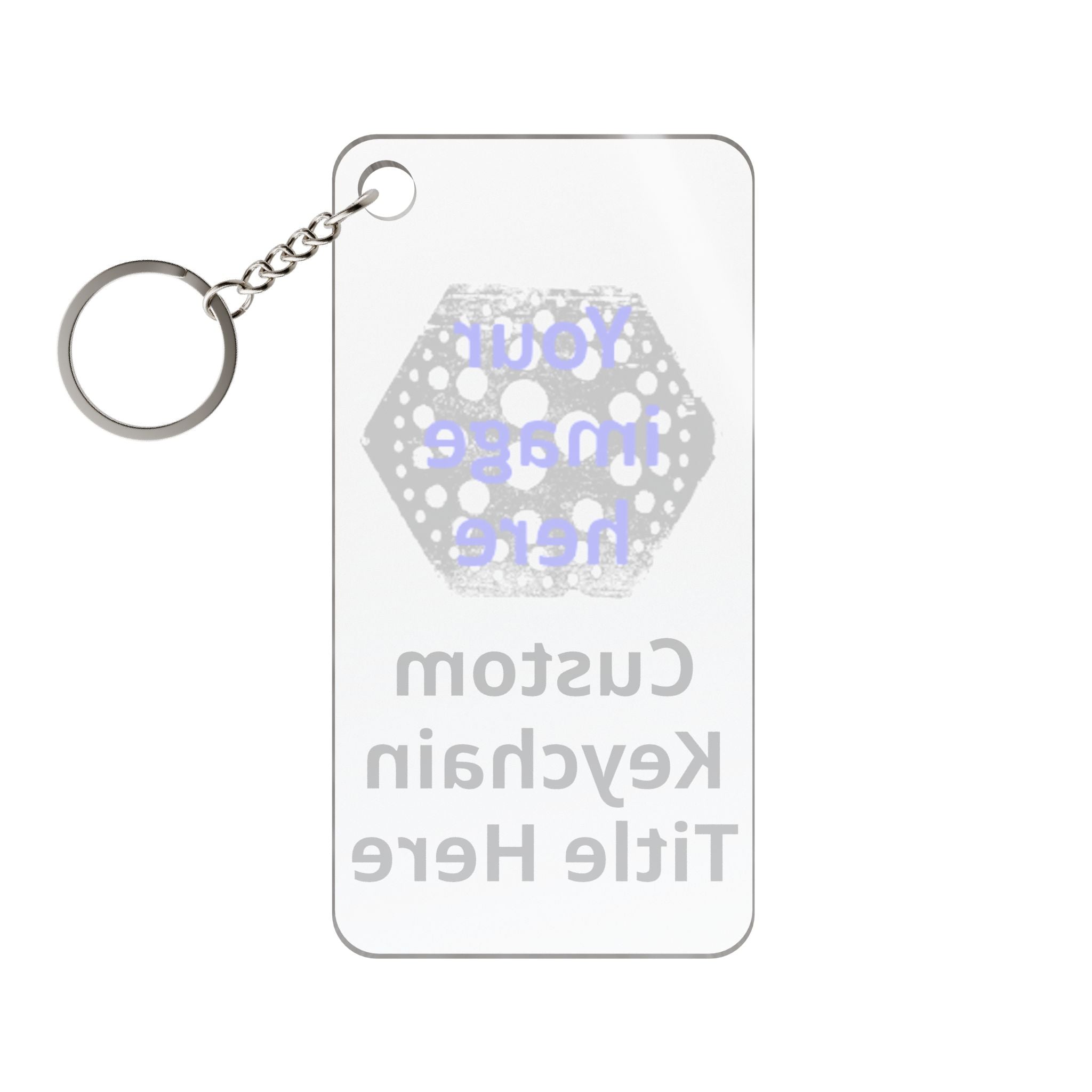 Custom Printed Keychain Charm — Personalized Photo & Text Rectangle Keyring
