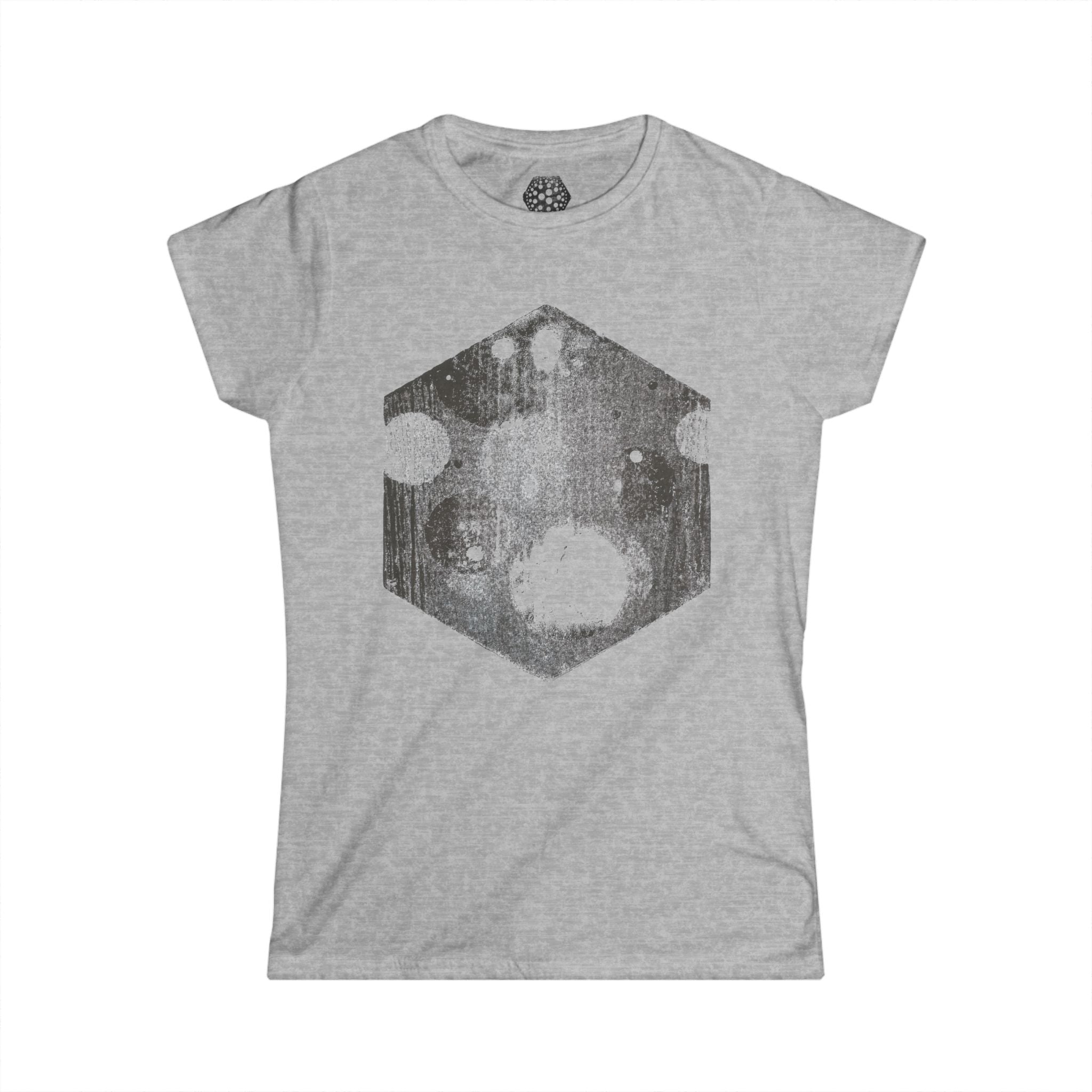 Hexagon Moonlight dames T-shirt — Geometrisch hemels grafisch shirt 