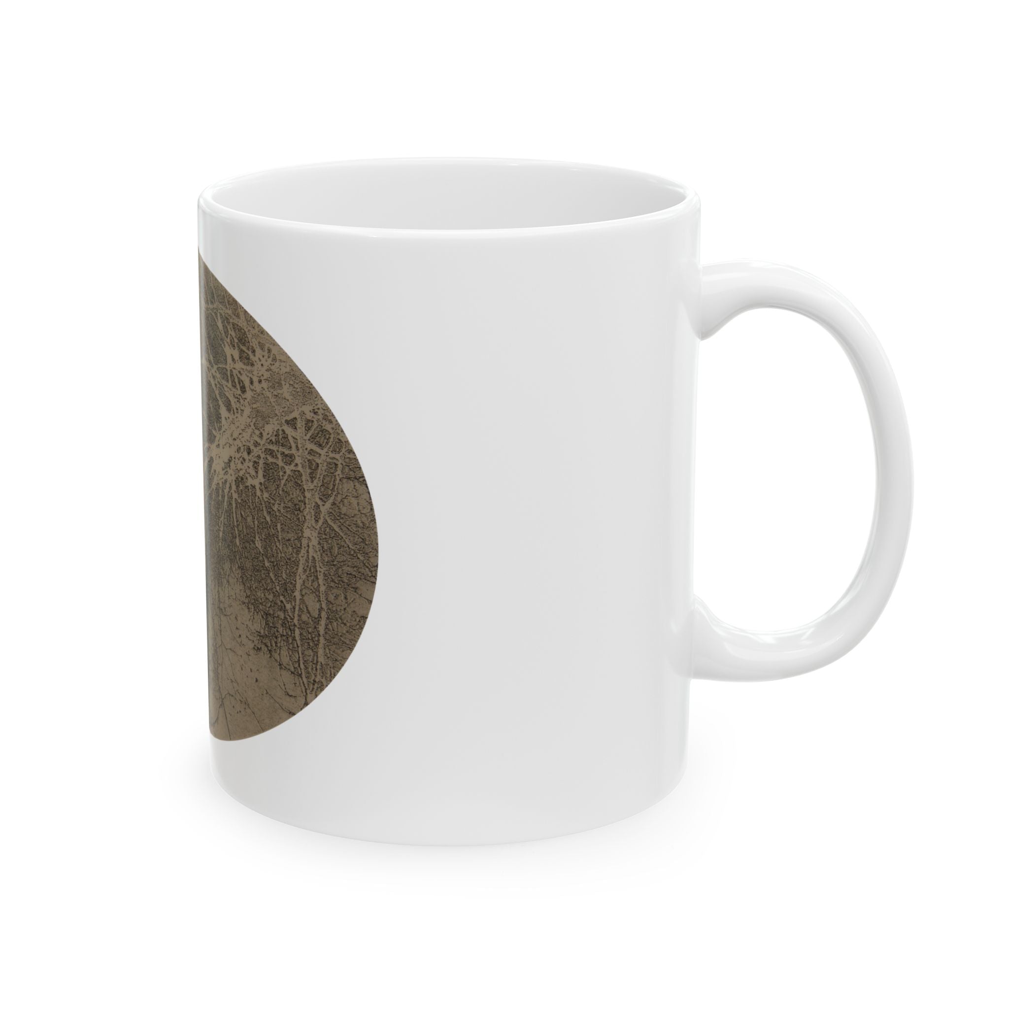 Abstract Earth Tones Ceramic Mug — Rustic Brown Organic Texture - no 34