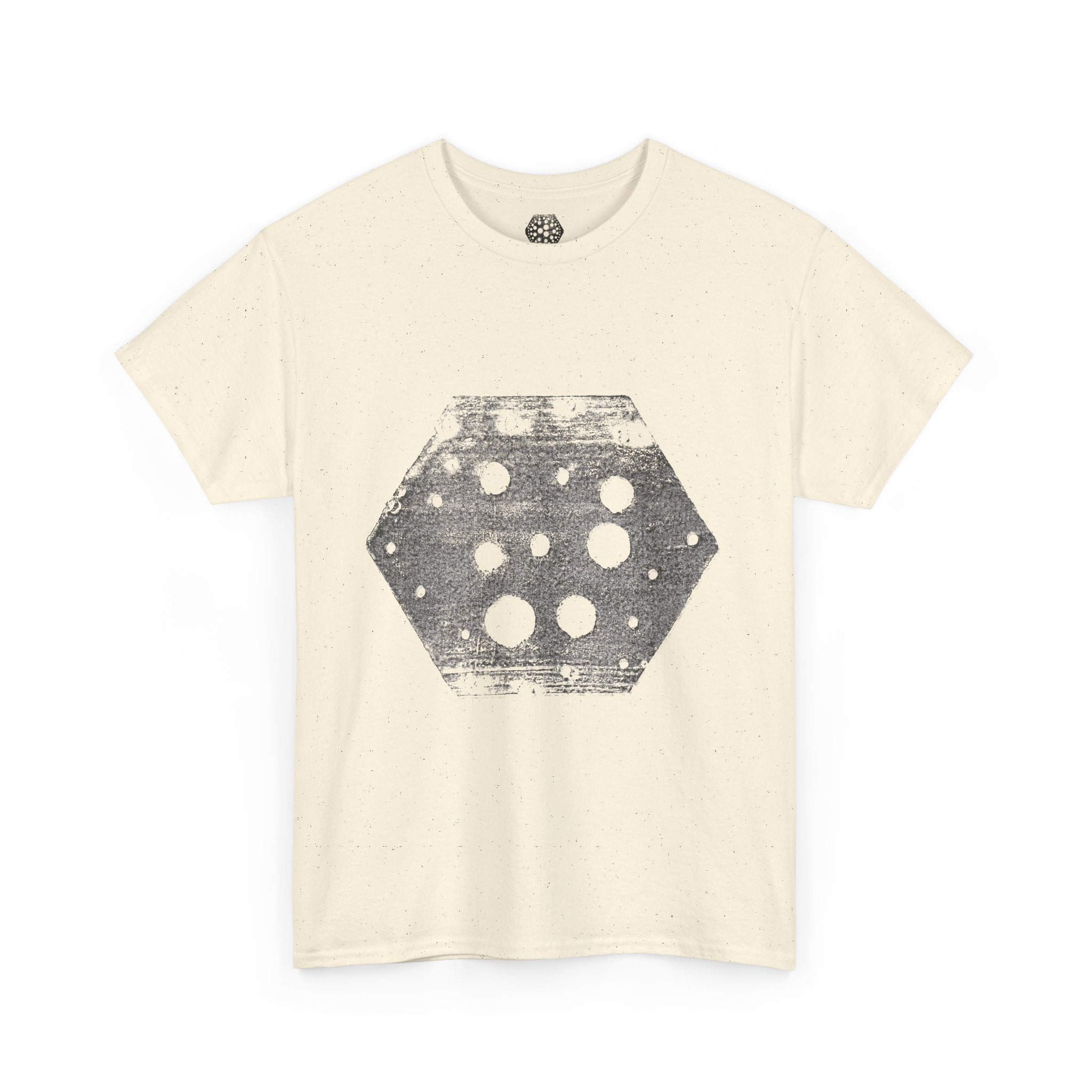 Hexagon Circles Graphic Tee — Digital Manual Print Art
